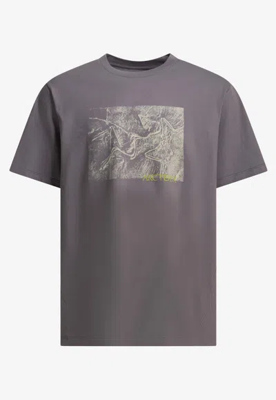 Arc'teryx Kragg Lithographica Printed T-shirt In Purple