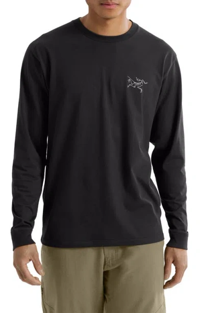Arc'teryx Kragg Long Sleeve Cotton Graphic T-shirt In Black