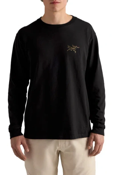 Arc'teryx Kragg Long Sleeve Cotton Graphic T-shirt In Black