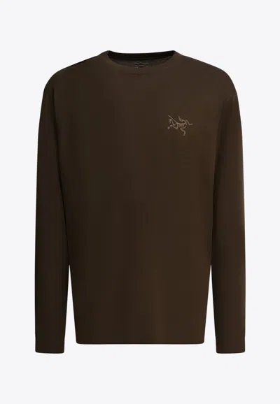 Arc'teryx Kragg Sl Crewneck T-shirt With Logo In Brown