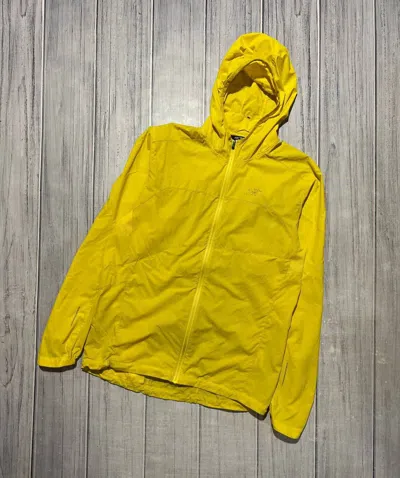 Pre-owned Arc'teryx Light Training Jacket Running Hoded Logo In Yellow