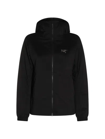 Arc'teryx Logo-embroidered Hooded Jacket In Black