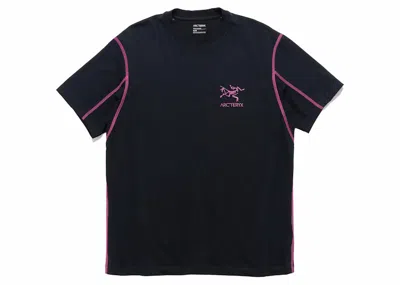 Pre-owned Arc'teryx Men's  Copal Short Sleeve Bird T-shirt In Black/ultraviolet