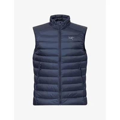 Arc'teryx Mens Cerium Down-padded Gilet Black Sapphire In Blue
