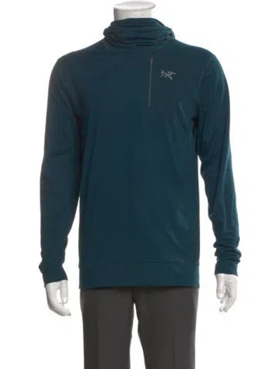Pre-owned Arc'teryx Mock Neck Long Sleeve Hoodie In Blue