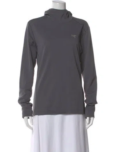Pre-owned Arc'teryx Mock Neck Long Sleeve Hoodie In Gray