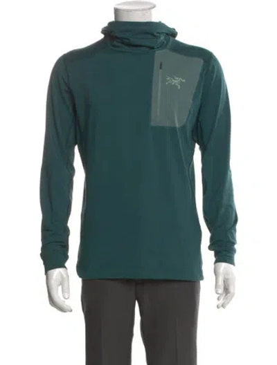 Pre-owned Arc'teryx Mock Neck Long Sleeve Hoodie In Green