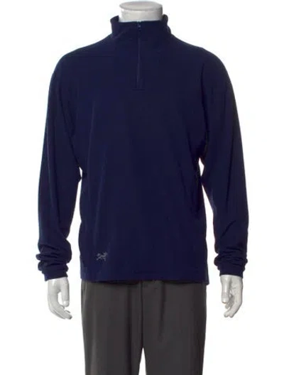 Pre-owned Arc'teryx Mock Neck Long Sleeve Pullover In Blue