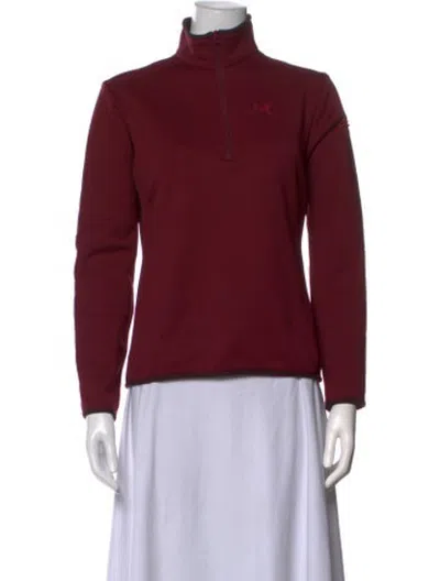 Pre-owned Arc'teryx Mock Neck Long Sleeve Sweatshirt In Burgundy
