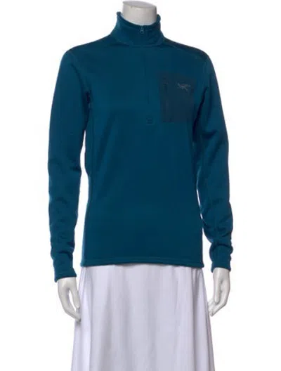 Pre-owned Arc'teryx Mock Neck Long Sleeve Top In Blue