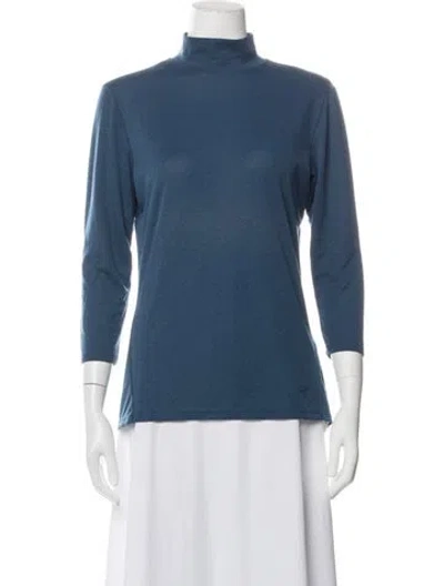 Pre-owned Arc'teryx Mock Neck Three-quarter Sleeve Top In Blue
