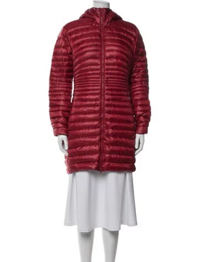 Pre-owned Arc'teryx Nylon Down Coat In Red