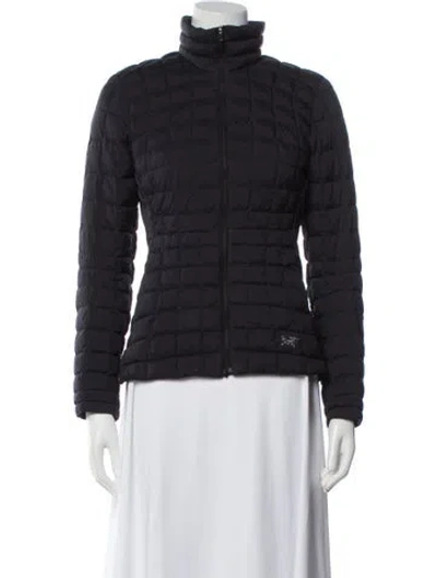 Pre-owned Arc'teryx Nylon Plaid Print Down Jacket In Gray