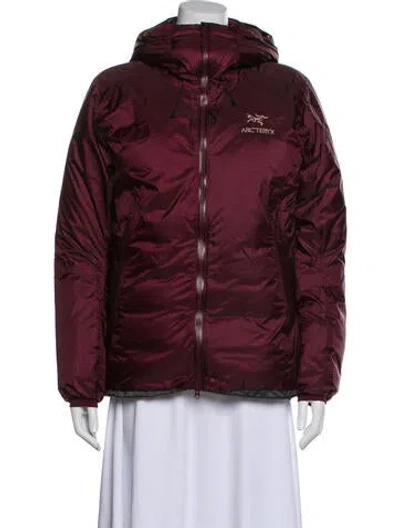 Pre-owned Arc'teryx Nylon Puffer Jacket In Burgundy