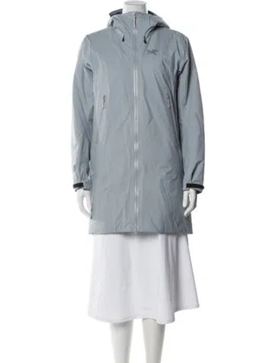 Pre-owned Arc'teryx Nylon Trench Coat In Blue