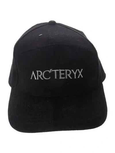 Pre-owned Arc'teryx Paneled Embroidered Baseball Hat In Black