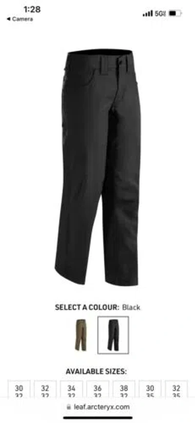 Pre-owned Arc'teryx Pants Mens 38x32 Black Leaf Xfunctional Pant Sv