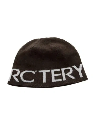 Pre-owned Arc'teryx Pattern Print Knit Beanie In Blue/brown