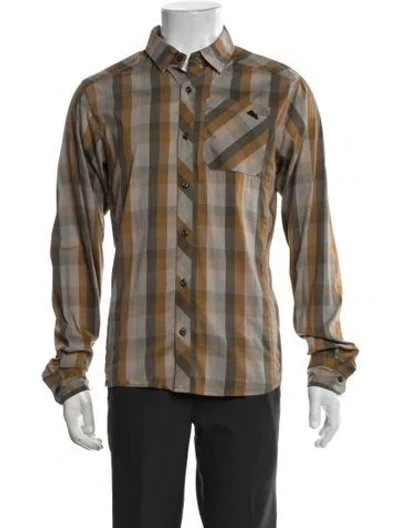 Pre-owned Arc'teryx Plaid Print Long Sleeve Dress Shirt In Brown