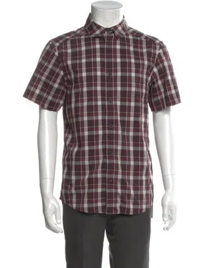 Pre-owned Arc'teryx Plaid Print Short Sleeve Shirt In Burgundy