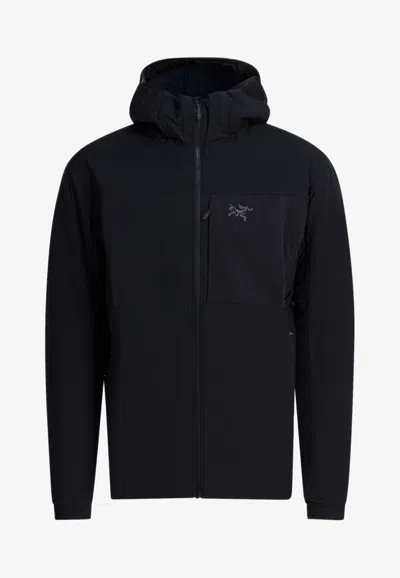 Arc'teryx Proton Hooded Windbreaker Jacket In Black
