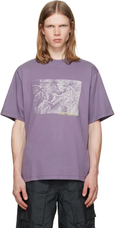 Arc'teryx Purple Kragg Cotton Lithographica S/s T-shirt