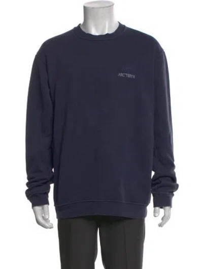 Pre-owned Arc'teryx Signature Logo Graphic Print Sweatshirt In Blue