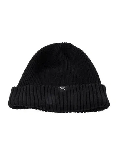 Pre-owned Arc'teryx Solid Wool Beanie In Black