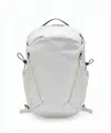 Arc'teryx Streamlined White Backpack With Padded Straps And Multiple Compartments In White