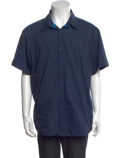 Pre-owned Arc'teryx Striped Short Sleeve Shirt In Blue