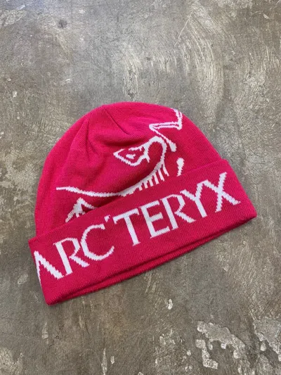 Pre-owned Arc'teryx Synth Bird Word Beanie Color In Synthesis Pink