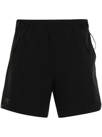 Arc'teryx Teplo Logo-embroidered Shorts In Black