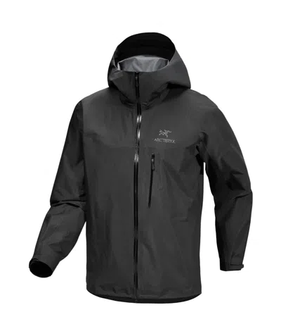 Arc'teryx Textured Zip Hooded Jacket In Black