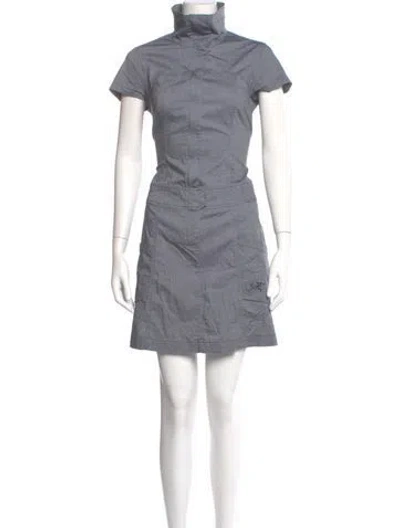Pre-owned Arc'teryx Turtleneck Mini Dress In Gray