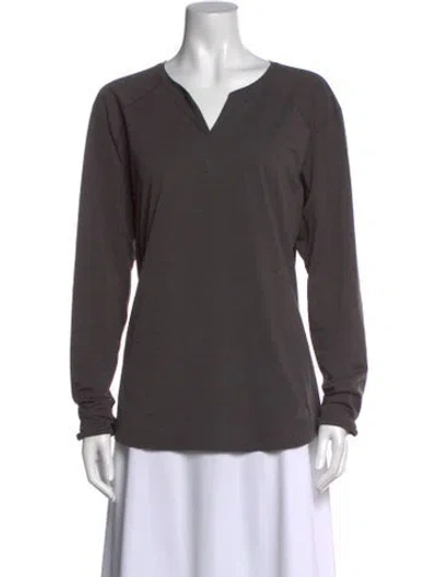 Pre-owned Arc'teryx V-neck Long Sleeve T-shirt In Gray