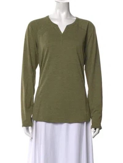 Pre-owned Arc'teryx V-neck Long Sleeve T-shirt In Green