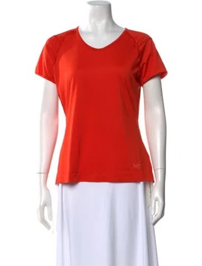 Pre-owned Arc'teryx V-neck Short Sleeve T-shirt In Orange