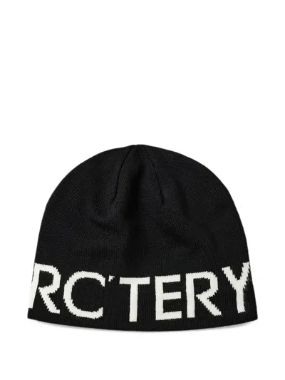 Arc'teryx Word Head Logo-detail Beanie Hat In Black