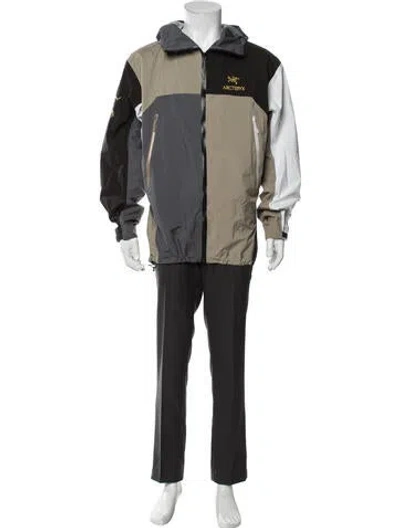 Pre-owned Arc'teryx X Beams Colorblock Pattern Parka In Green