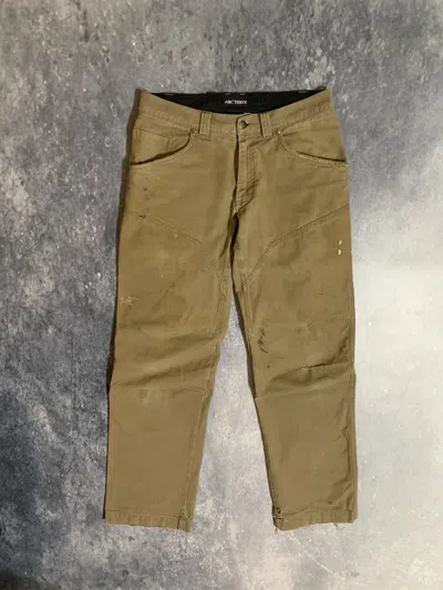 Pre-owned Arcteryx X Vintage Arcteryx Pants Carpenter Distressed Dirty Baggy 90's In Beige