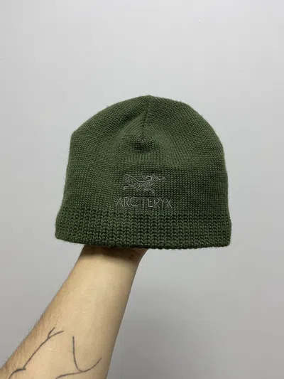 Pre-owned Arcteryx X Vintage Arcteryx Vintage Wool Bird Knitted Hat Small Logo Fleece Y2k In Green