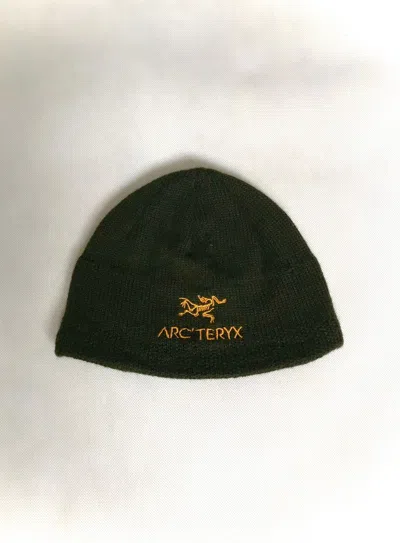 Pre-owned Arcteryx X Vintage Arcteryx Wool Embroidered Logo Bird Beanie Hat 90's In Dark Green