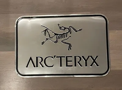 Pre-owned Arcteryx X Vintage Crazy Vintage Arc'teryx Aluminum Store Display Sign Y2k Era In Chrome