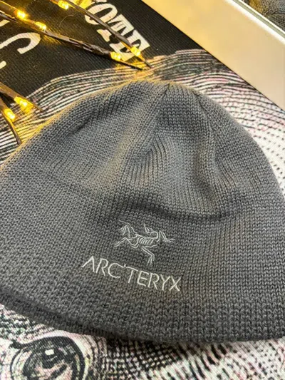 Pre-owned Arcteryx X Vintage Y2k Arc'teryx Wool Bird Knitted Hat Logo Fleece In Grey