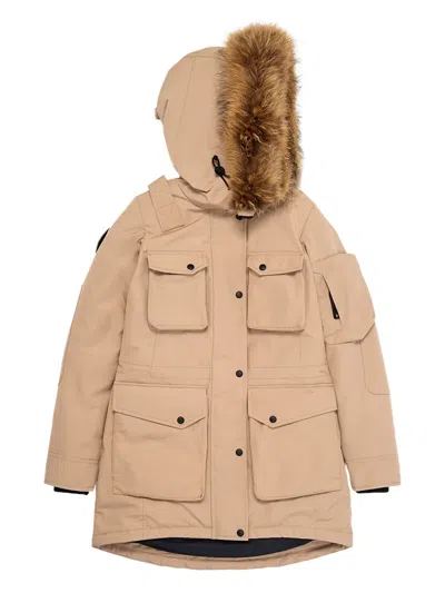Arctic Explorer Fur-trimmed Pocket Coat In Brown