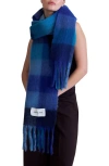 Arctic Fox & Co. Arctic Fox & Co The Reykjavik Check Fringe Scarf In Blue