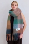 Arctic Fox & Co. Arctic Fox & Co The Reykjavik Check Fringe Scarf In Multi
