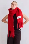Arctic Fox & Co. Arctic Fox & Co The Stockholm Fringe Scarf In Red