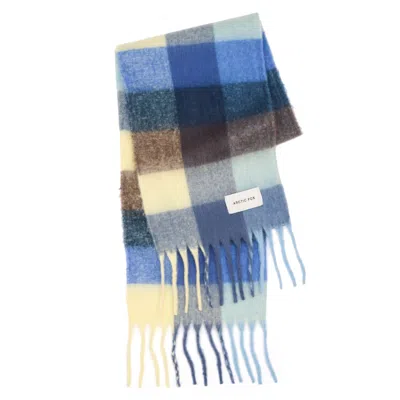 Arctic Fox & Co. Women's Blue / Yellow / Brown The Reykjavik Check Scarf - Moonlit Haze