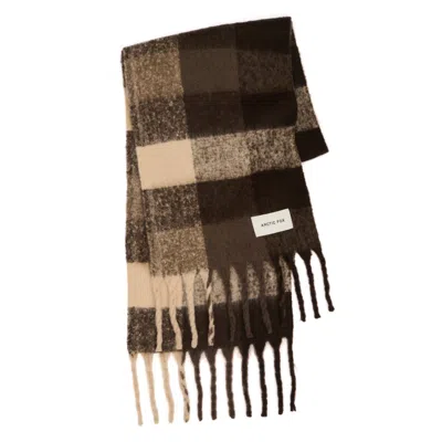 Arctic Fox & Co. Women's Brown / Neutrals The Reykjavik Check Scarf - Dark Earth Brown